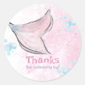 Pink and purple watercolor mermaid tail runder aufkleber (Vorderseite)