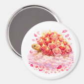 Pink and red Birthday Roses Sulcata turtle cloud Magnet (Vorderseite/Rückseite)
