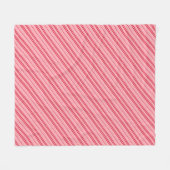 Pink and Red Christmas Candy Cane Stripes  Fleecedecke (Vorderseite (Horizontal))