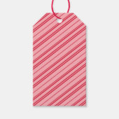 Pink and Red Christmas Candy Cane Stripes  Geschenkanhänger (Vorderseite)