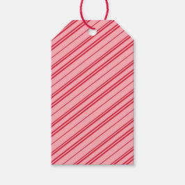 Pink and Red Christmas Candy Cane Stripes  Geschenkanhänger