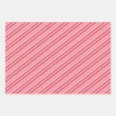 Pink and Red Christmas Candy Cane Stripes Geschenkpapier Set (Vorderseite)