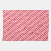 Pink and Red Christmas Candy Cane Stripes  Geschirrtuch (Horizontal)