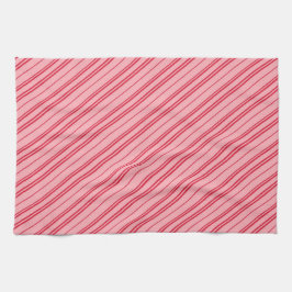 Pink and Red Christmas Candy Cane Stripes  Geschirrtuch