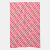 Pink and Red Christmas Candy Cane Stripes  Geschirrtuch (Vertikal)