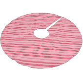 Pink and Red Christmas Candy Cane Stripes Polyester Weihnachtsbaumdecke (Schrägansicht)
