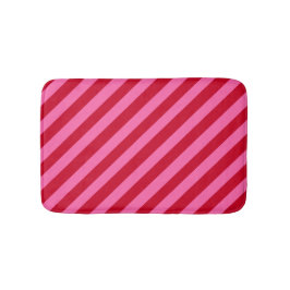 Pink and Red Christmas Peppermint Stripes  Badematte