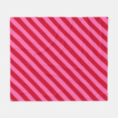 Pink and Red Christmas Peppermint Stripes Fleecedecke (Vorderseite (Horizontal))