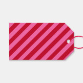 Pink and Red Christmas Peppermint Stripes  Geschenkanhänger (Vorderseite (Horizontal))
