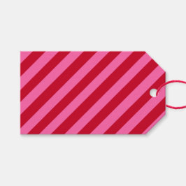 Pink and Red Christmas Peppermint Stripes  Geschenkanhänger