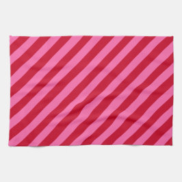 Pink and Red Christmas Peppermint Stripes  Geschirrtuch