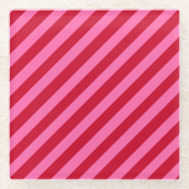 Pink and Red Christmas Peppermint Stripes  Glasuntersetzer