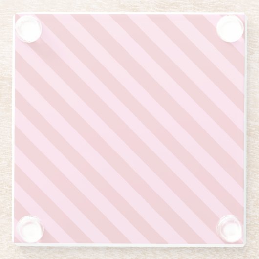 Pink and Red Christmas Peppermint Stripes Glasuntersetzer (Rückseite)