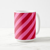 Pink and Red Christmas Peppermint Stripes Kaffeetasse (VorderseiteRechts)