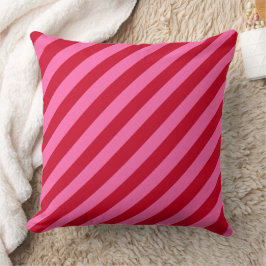 Pink and Red Christmas Peppermint Stripes  Kissen