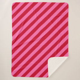 Pink and Red Christmas Peppermint Stripes  Sherpadecke