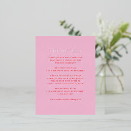 Pink and Red Classic Wedding Foil Enclosure Card Folie Einladungspostkarte