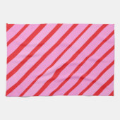 Pink and Red Diagonal Stripes  Geschirrtuch (Horizontal)