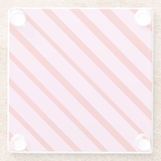 Pink and Red Diagonal Stripes Glasuntersetzer (Rückseite)
