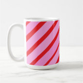 Pink and Red Diagonal Stripes  Kaffeetasse (Links)