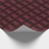 Pink And Red Dots And Squiggles Pattern On Black Geschenkpapier (Ecke)