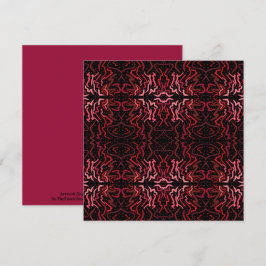 Pink And Red Dots And Squiggles Pattern On Black Karte