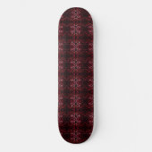 Pink And Red Dots And Squiggles Pattern On Black Skateboard (Vorderseite)
