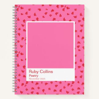 Pink and Red Floral Aesthetic Notebook Notizblock