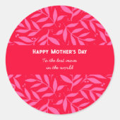 Pink and red foliage Mother's Day Sticker (Vorderseite)