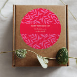 Pink and red foliage Mother's Day Sticker<br><div class="desc">Trendy Mother's Day Sticker with pink branches on a reed background. Happy mother's day! To the best mom in the world. Personalize this with your own wishes,  name or anything you like!</div>