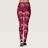 Pink and Red Gym Carnation Fantasy Moms Mothers  Leggings (Rückseite)