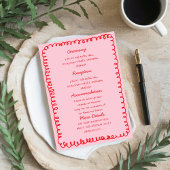 Pink and Red hand drawn heart Whimsical Wedding  Einladung