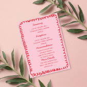 Pink and Red hand drawn heart Whimsical Wedding  Einladung