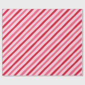 Pink and Red Hand Drawn Stripe Wrapping Paper Geschenkpapier (Flach)