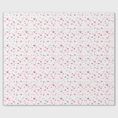 Pink and Red Hearts On White Geschenkpapier (Flach)