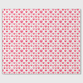 Pink and Red Hearts Valentine Geschenkpapier (Flach)