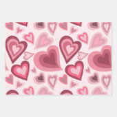 Pink and Red Layered Heart Pattern Geschenkpapier Set (Vorderseite 2)