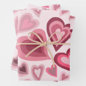 Pink and Red Layered Heart Pattern Geschenkpapier Set (Beispiel)
