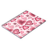 Pink and Red Layered Heart Pattern Notizblock (Linke Seite)