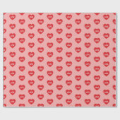 Pink And Red Love Hearts Patterned Geschenkpapier (Flach)