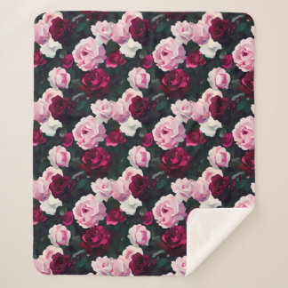 Pink and Red Painted Roses Sherpadecke