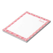 Pink and Red Patchwork Pattern Name Notizblock (Rotiert)