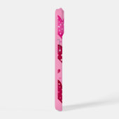 Pink and Red Patterned Hearts iPhone 15 Hülle (Rechte Seite)