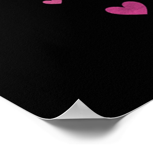 Pink and Red Patterned Hearts Poster (Ecke)