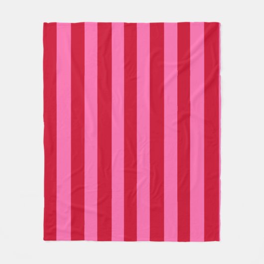 Pink and Red Peppermint Stripes Fleecedecke (Vorderseite)