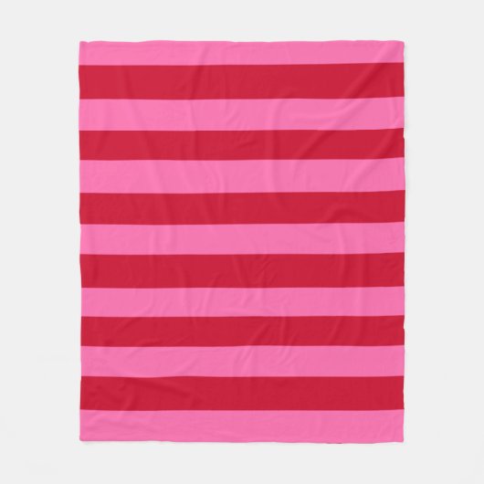 Pink and Red Peppermint Stripes Fleecedecke (Vorderseite)