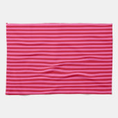 Pink and Red Peppermint Stripes Geschirrtuch (Horizontal)