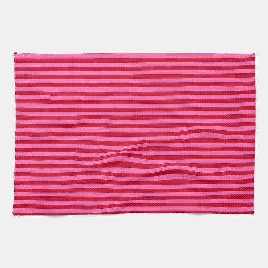 Pink and Red Peppermint Stripes Geschirrtuch (Horizontal)