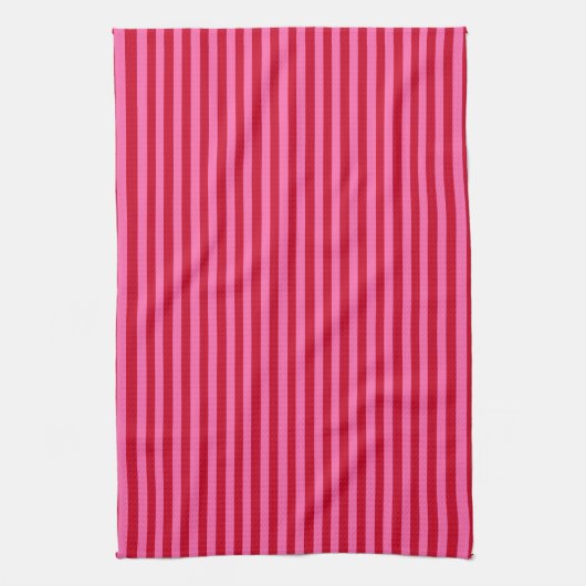 Pink and Red Peppermint Stripes Geschirrtuch (Vertikal)