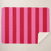 Pink and Red Peppermint Stripes Sherpadecke (Vorderseite (Horizontal))
